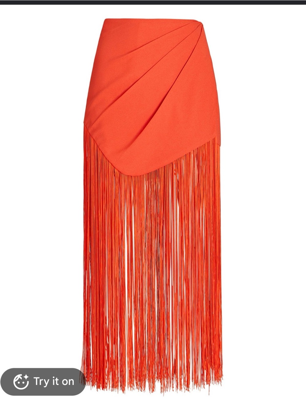 Ronny Kobo Fringe Midi Skirt in Bright Orange